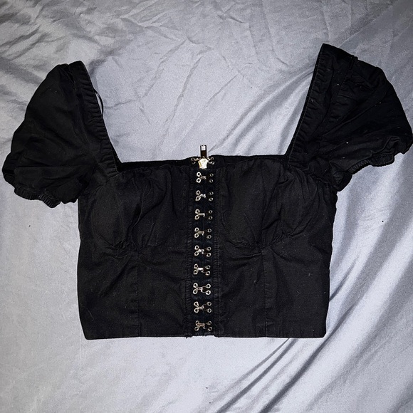 Corset Cropped Top XS (Black) - Picture 1 of 2